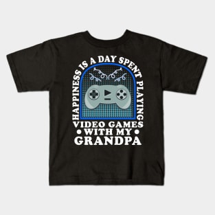 Happiness Is A Day Spent Gaming Grandchild Kids T-Shirt